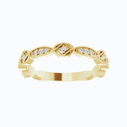 Marquise and Dot Diamond Anniversary Band, 14k Gold